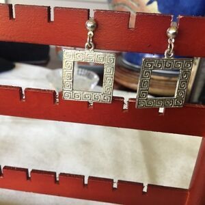 $8 ea or 3/$15 Silvertone Greek Key Earrings